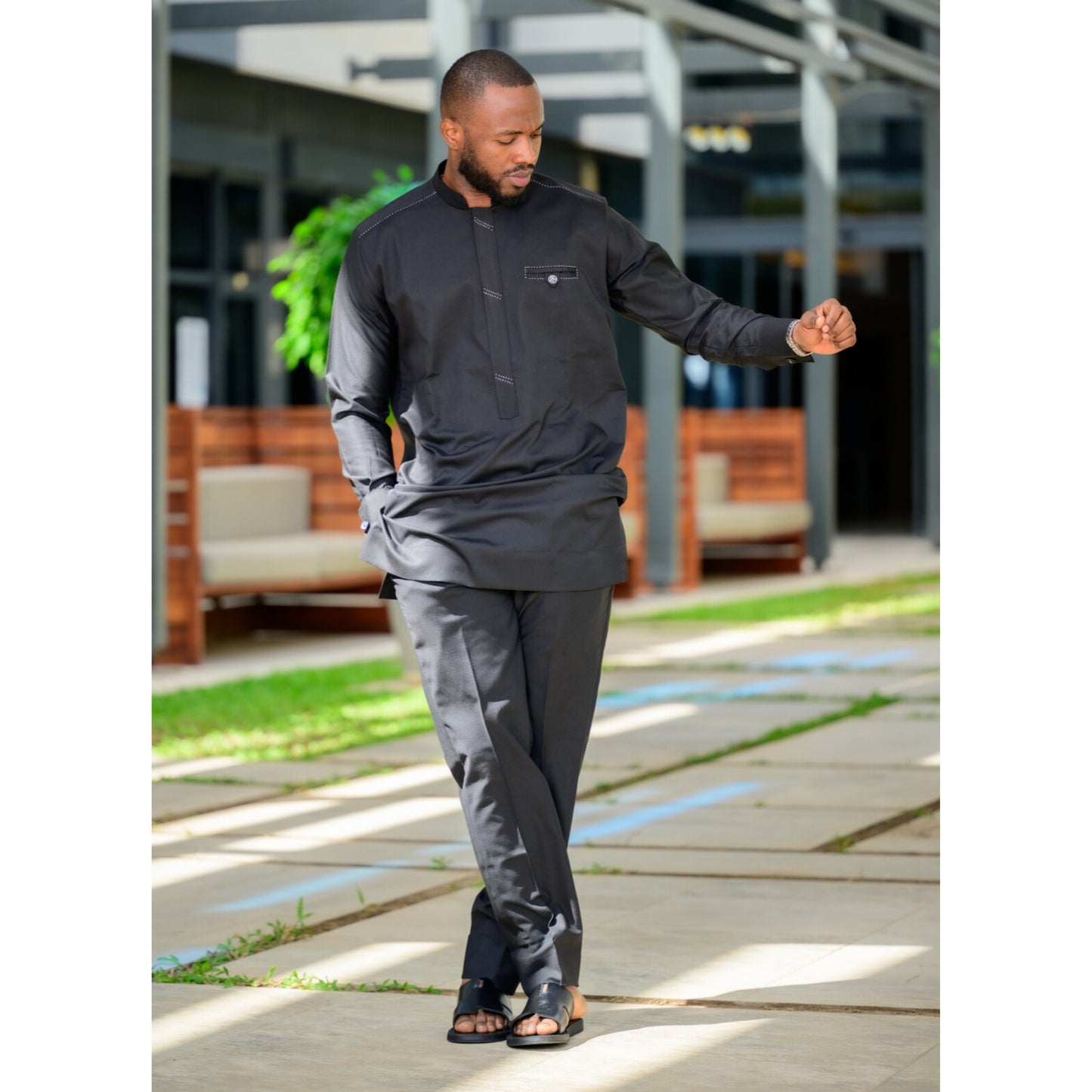 Grand boubou Noir 3 PIECES