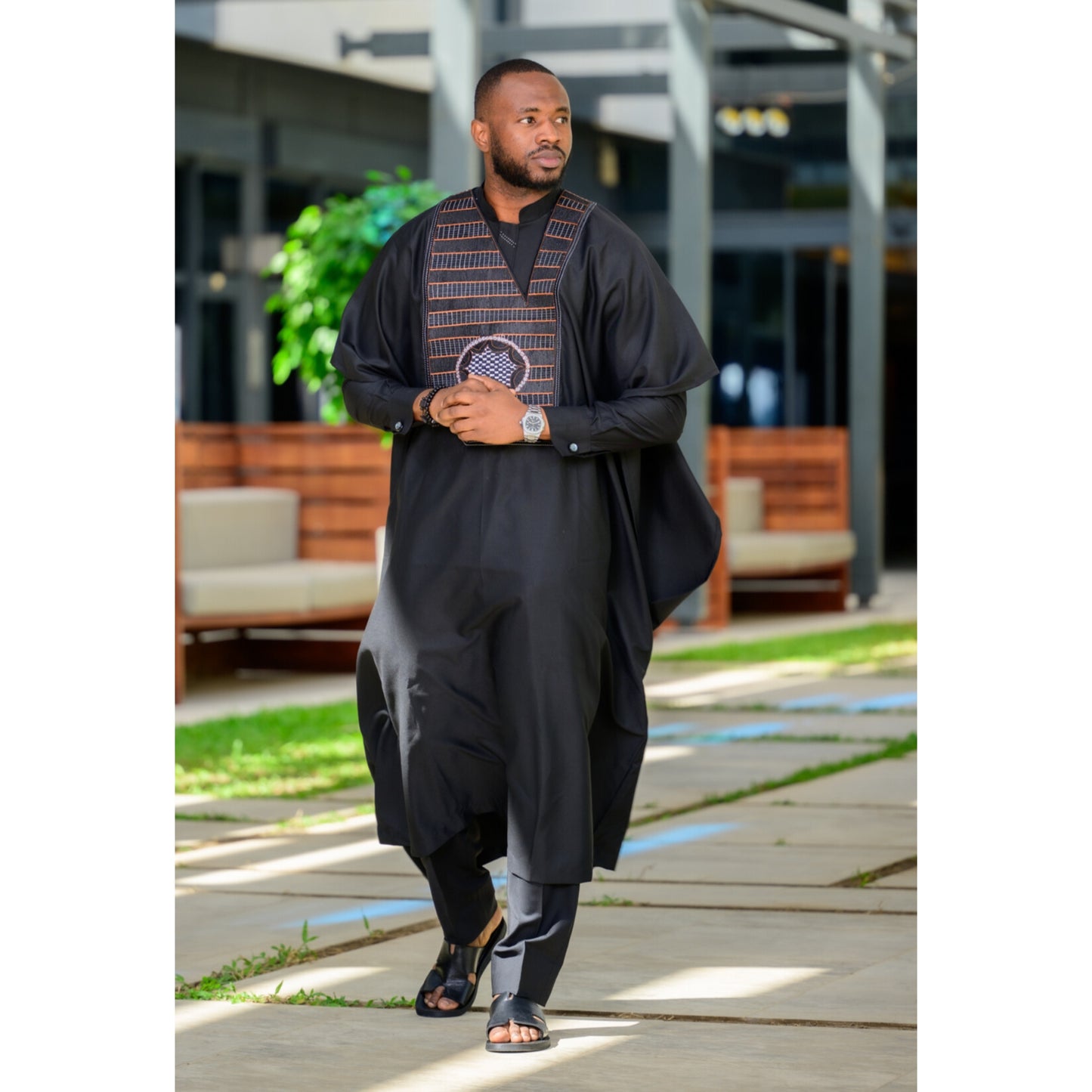 Grand boubou Noir 3 PIECES